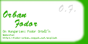orban fodor business card